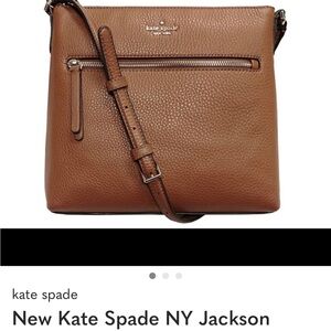 NY Jackson Kate Spade Pebbled Leather Crossbody Bag - Cognac